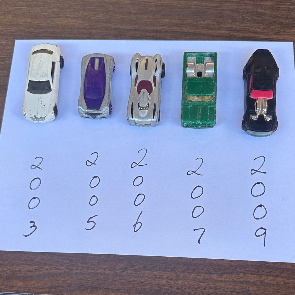 Hot Wheels Assorted Die-Cast Toy Cars Set 2003, 2005, 2006, 2007, 2009.